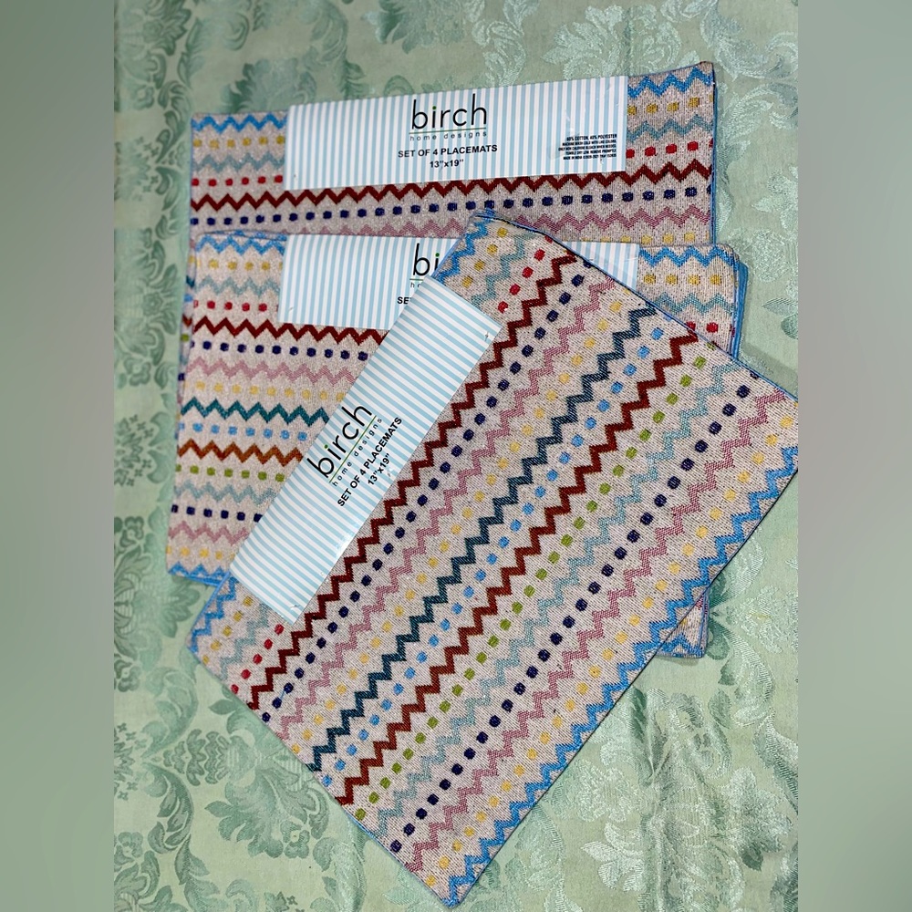 BRICH HOME DESIGNS new set of 4 Place Mats 13’’X 19’’ cotton 60% polyester 40%